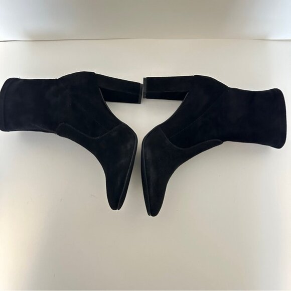 NEW Dune London Opticals Black Suede High Heels Stretch Women's Ankle Bootie S 7 - Picture 5 of 11